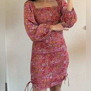 Jessica Simpson pink floral scrunch dress 💕